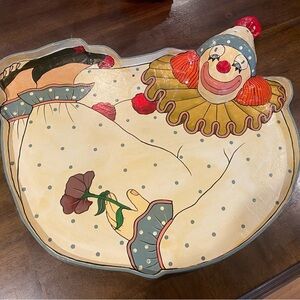 1960’s Mary Lake Thompson Paper Mache Colorful Clown Decorative Plate
